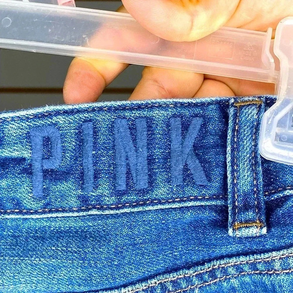 Pink Sequin Denim Shorts - Picture 3 of 4